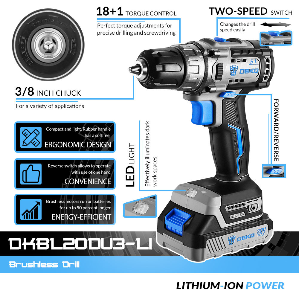 Deko 20v brushless sale